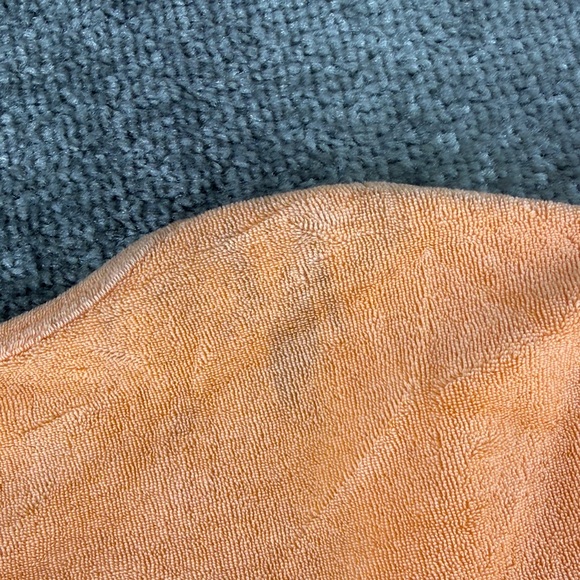 ALO Yoga Terry Beachside Short Sleeve Orange Square Neck Crop Top Womens M - Picture 9 of 9